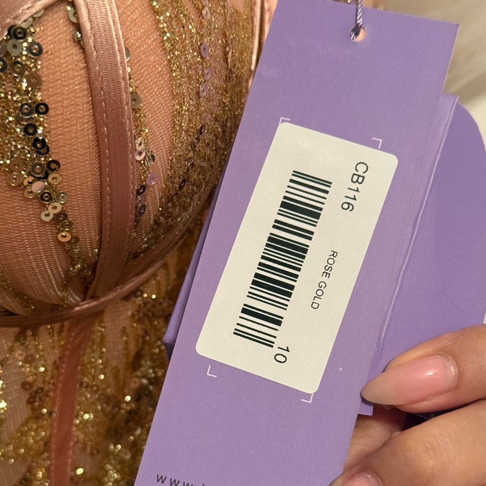 Strapless Mermaid Gown Rose Gold - Picture 9 of 12
